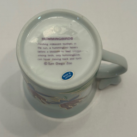 VTG San Diego Zoo Hummingbird Floral Butterfly Handle Mug Tea Cup Made in Japan - Picture 5 of 6